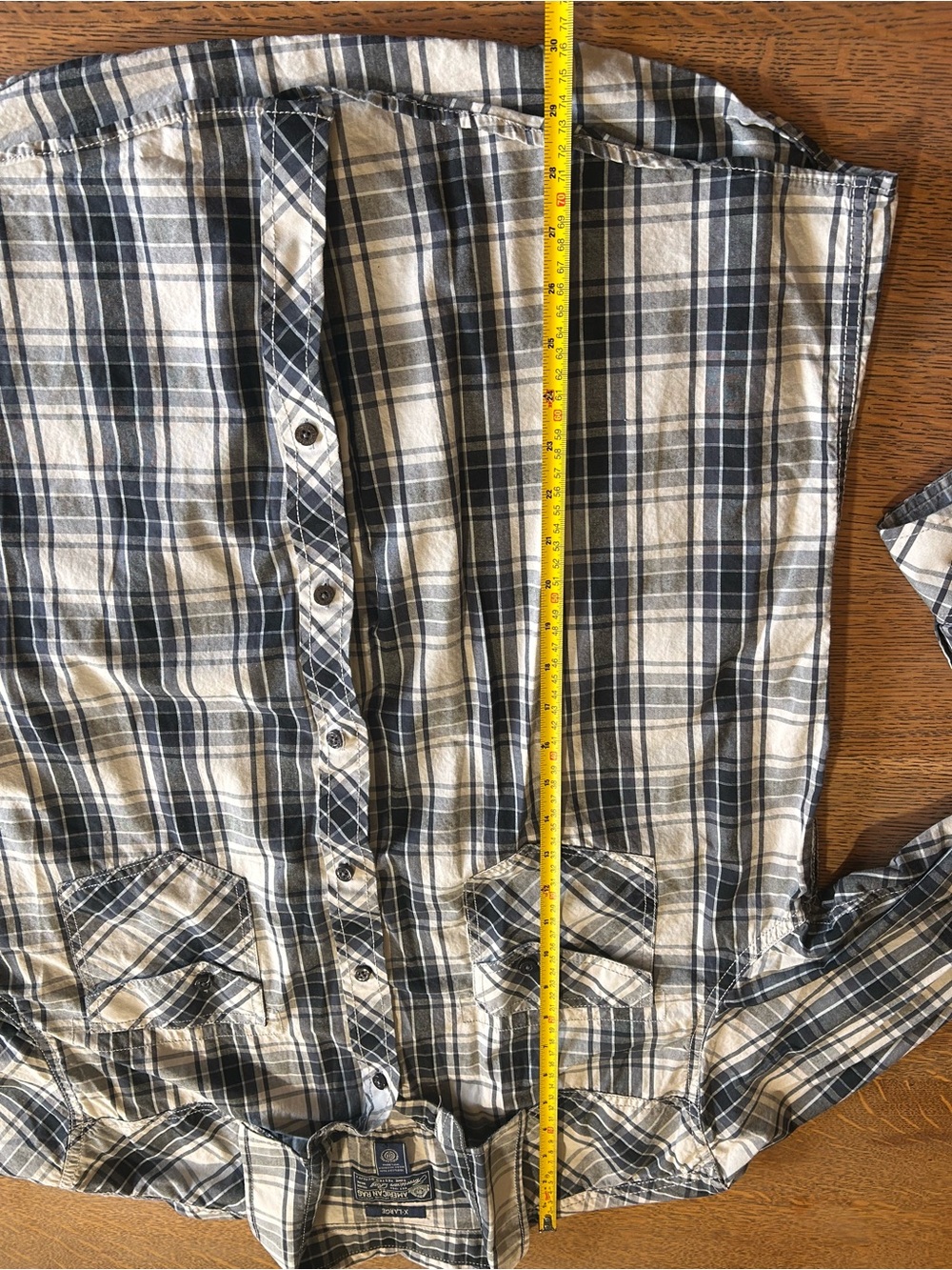 American Rag Black & White Plaid Button-Down Shirt - Picture 6 of 7